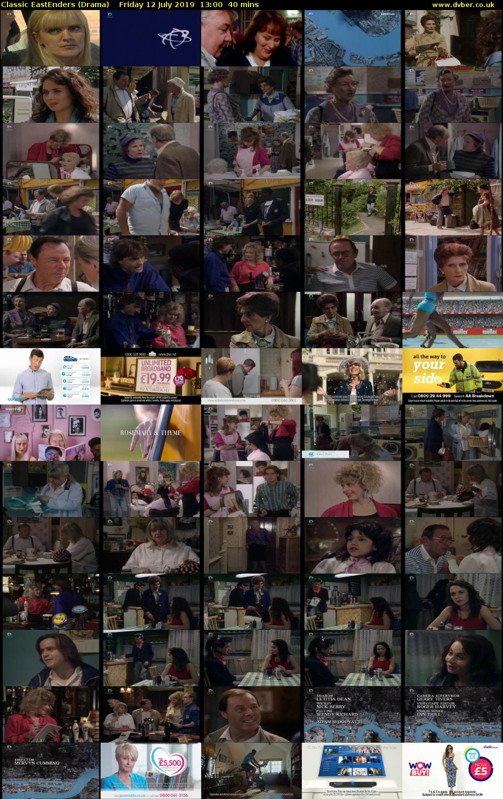 Classic EastEnders (Drama) Friday 12 July 2019 13:00 - 13:40