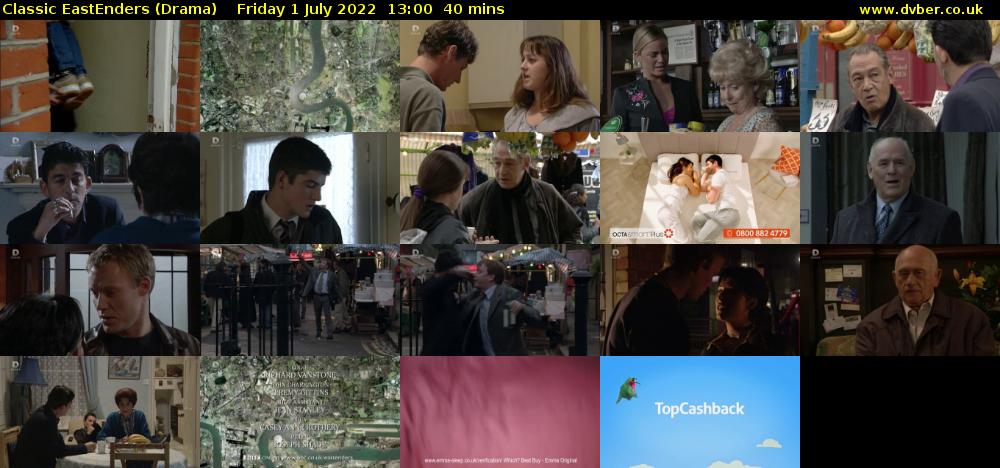 Classic EastEnders (Drama) Friday 1 July 2022 13:00 - 13:40