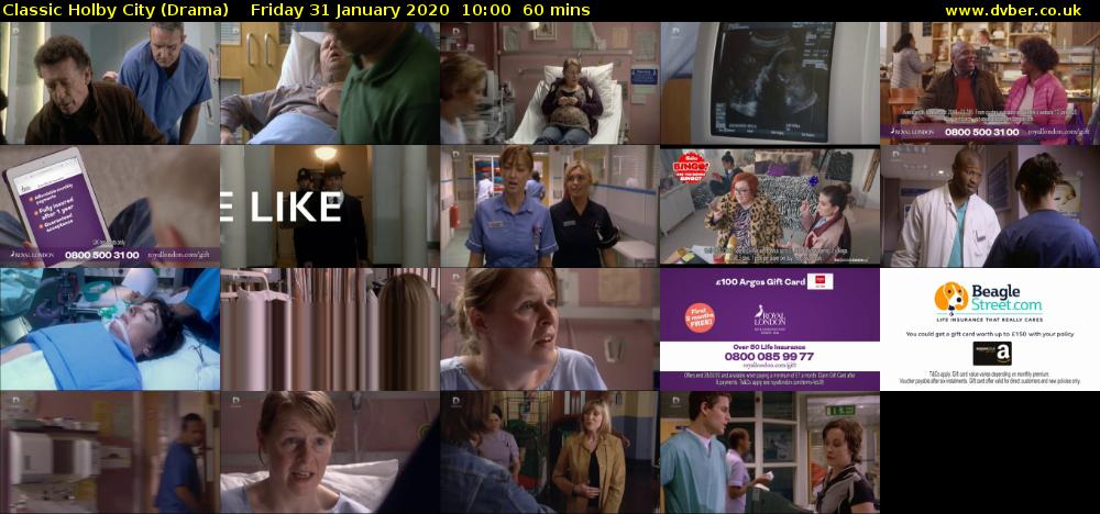 Classic Holby City (Drama) Friday 31 January 2020 10:00 - 11:00