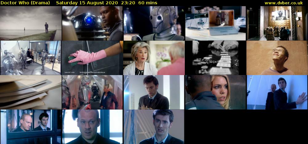 Doctor Who (Drama) Saturday 15 August 2020 23:20 - 00:20