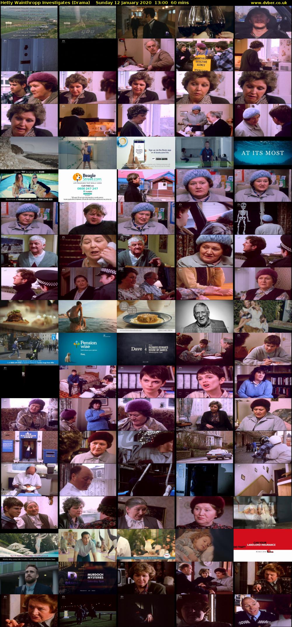 Hetty Wainthropp Investigates (Drama) Sunday 12 January 2020 13:00 - 14:00