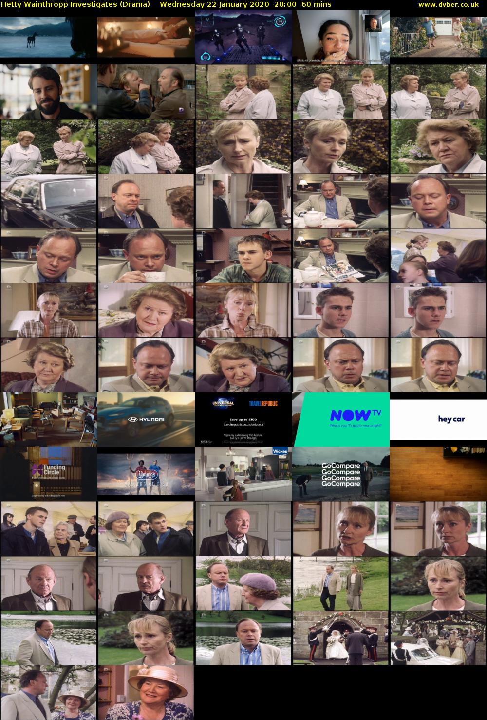 Hetty Wainthropp Investigates (Drama) Wednesday 22 January 2020 20:00 - 21:00