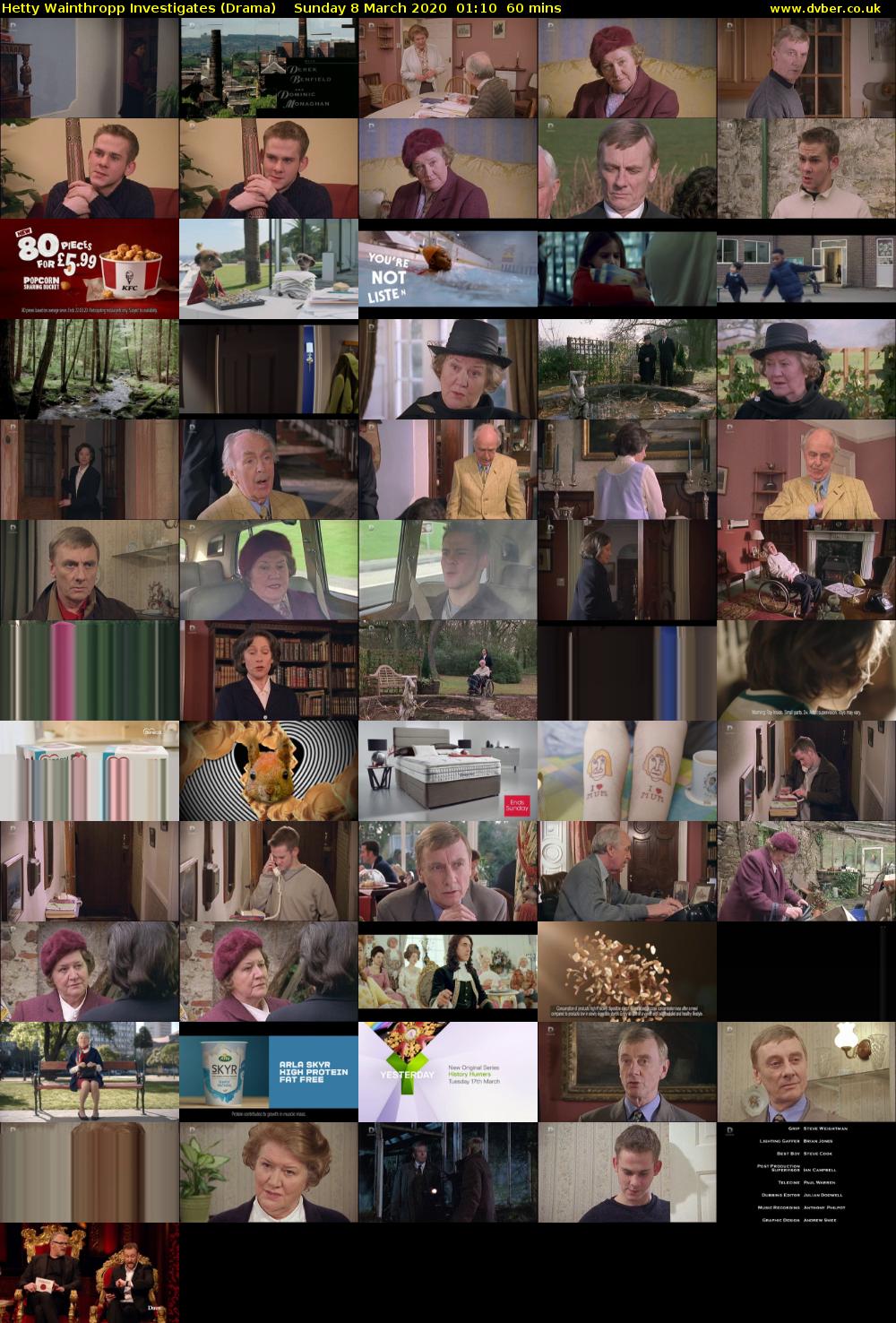 Hetty Wainthropp Investigates (Drama) Sunday 8 March 2020 01:10 - 02:10