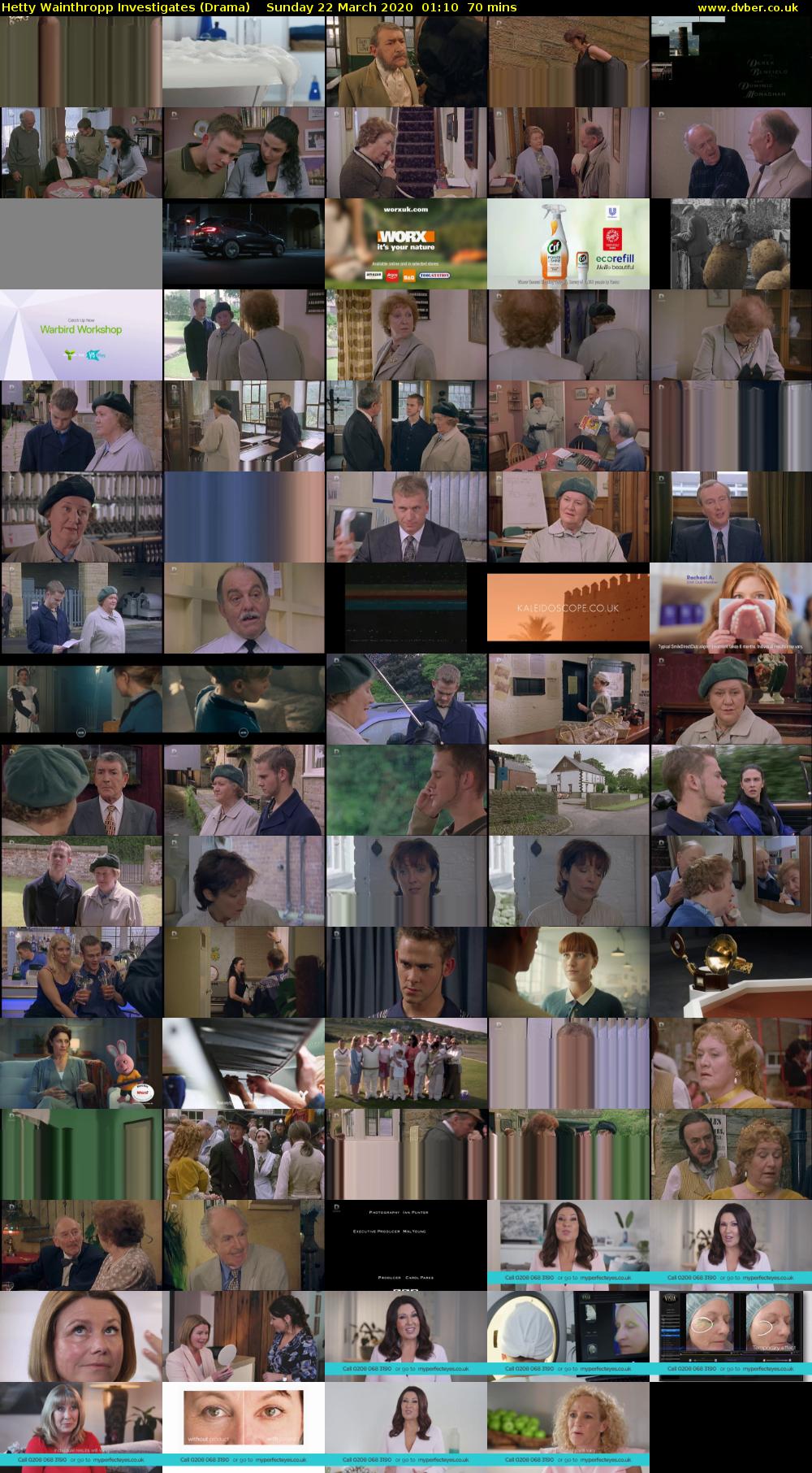 Hetty Wainthropp Investigates (Drama) Sunday 22 March 2020 01:10 - 02:20