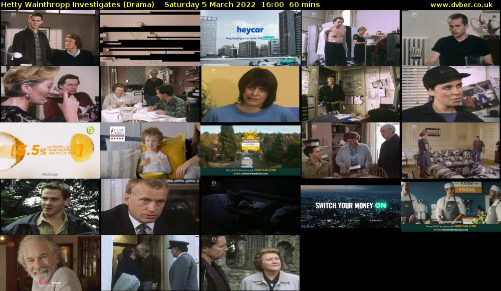 Hetty Wainthropp Investigates (Drama) Saturday 5 March 2022 16:00 - 17:00