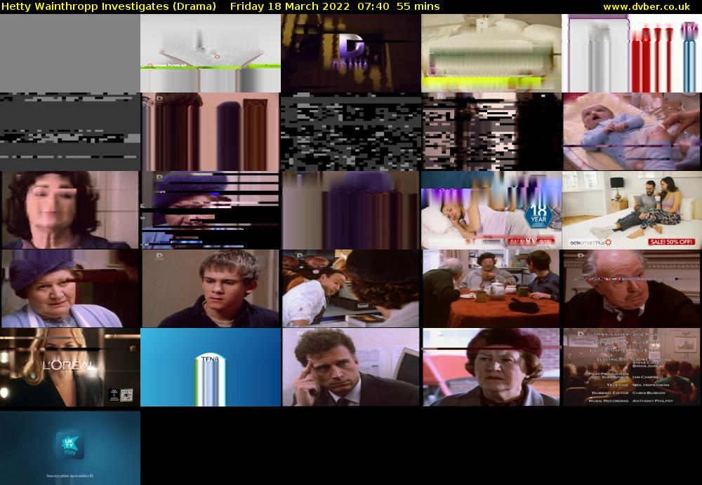 Hetty Wainthropp Investigates (Drama) Friday 18 March 2022 07:40 - 08:35