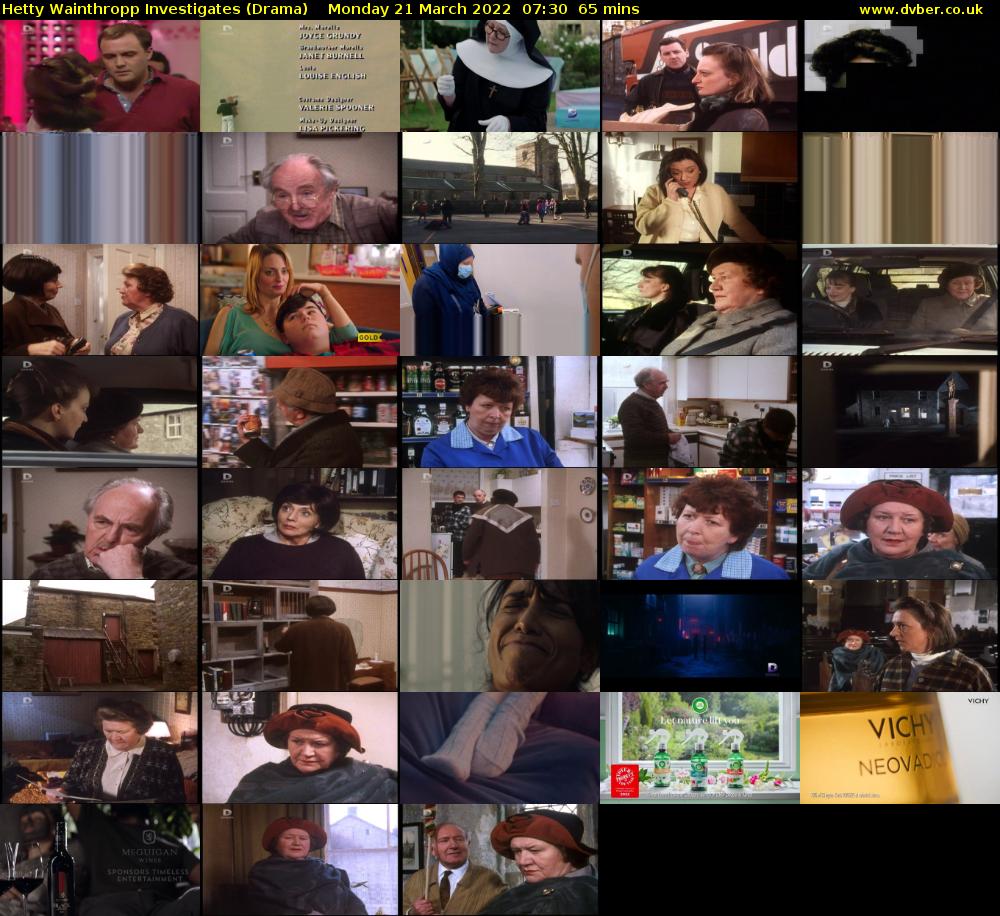 Hetty Wainthropp Investigates (Drama) Monday 21 March 2022 07:30 - 08:35