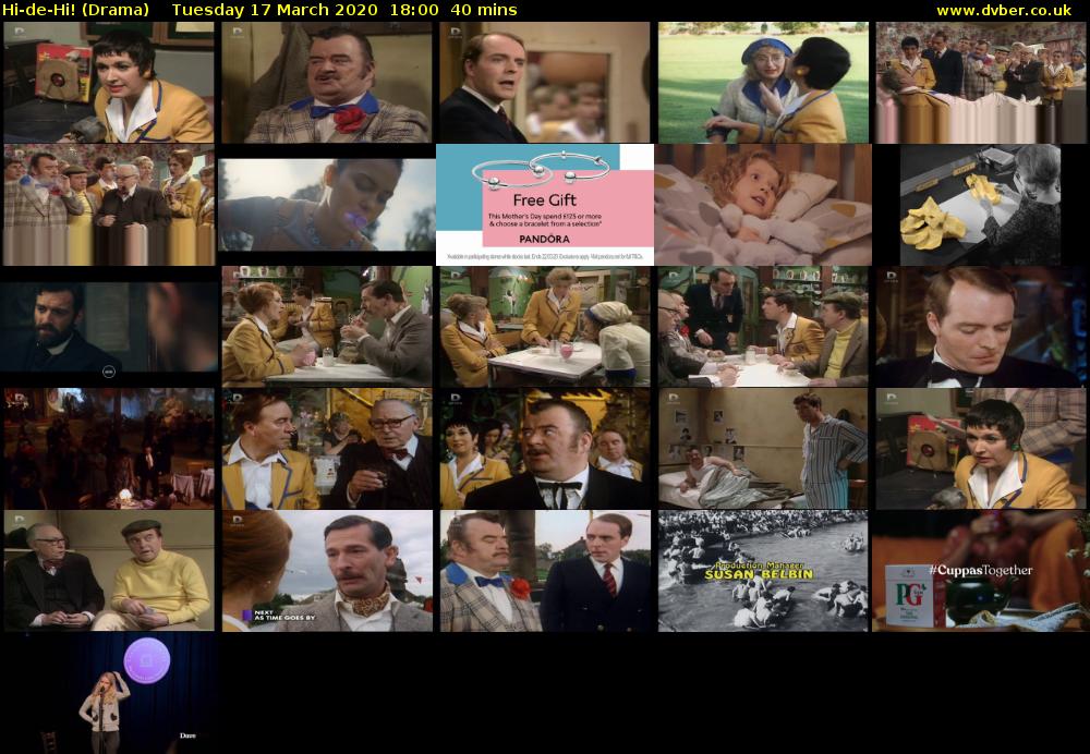 Hi-de-Hi! (Drama) Tuesday 17 March 2020 18:00 - 18:40