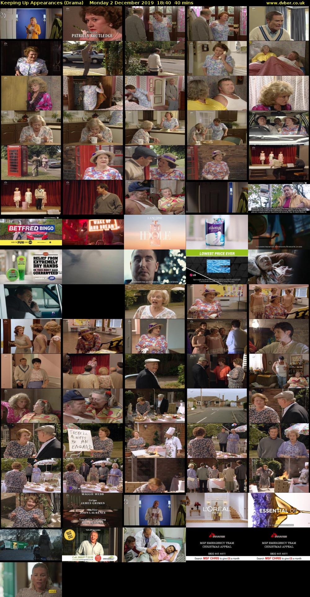 Keeping Up Appearances (Drama) Monday 2 December 2019 18:40 - 19:20
