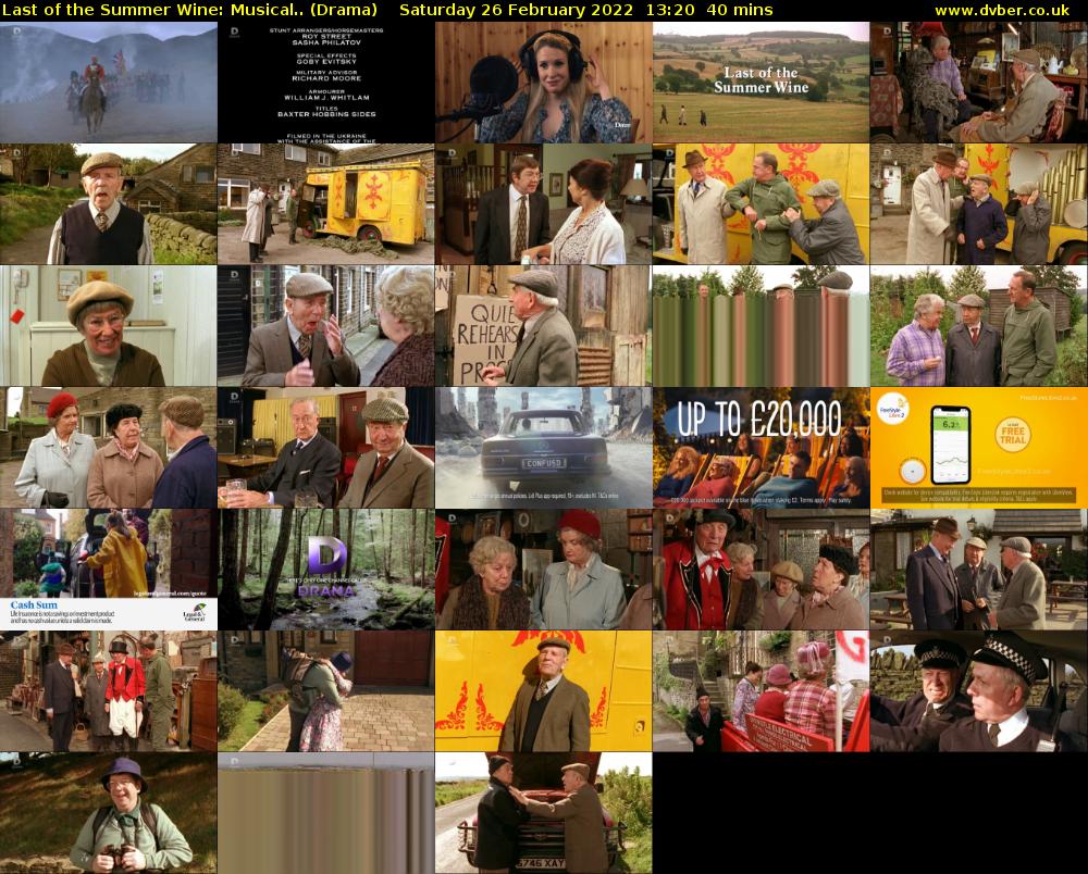 Last of the Summer Wine: Musical.. (Drama) Saturday 26 February 2022 13:20 - 14:00