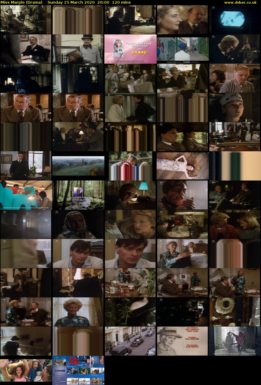 Miss Marple (Drama) Sunday 15 March 2020 20:00 - 22:00