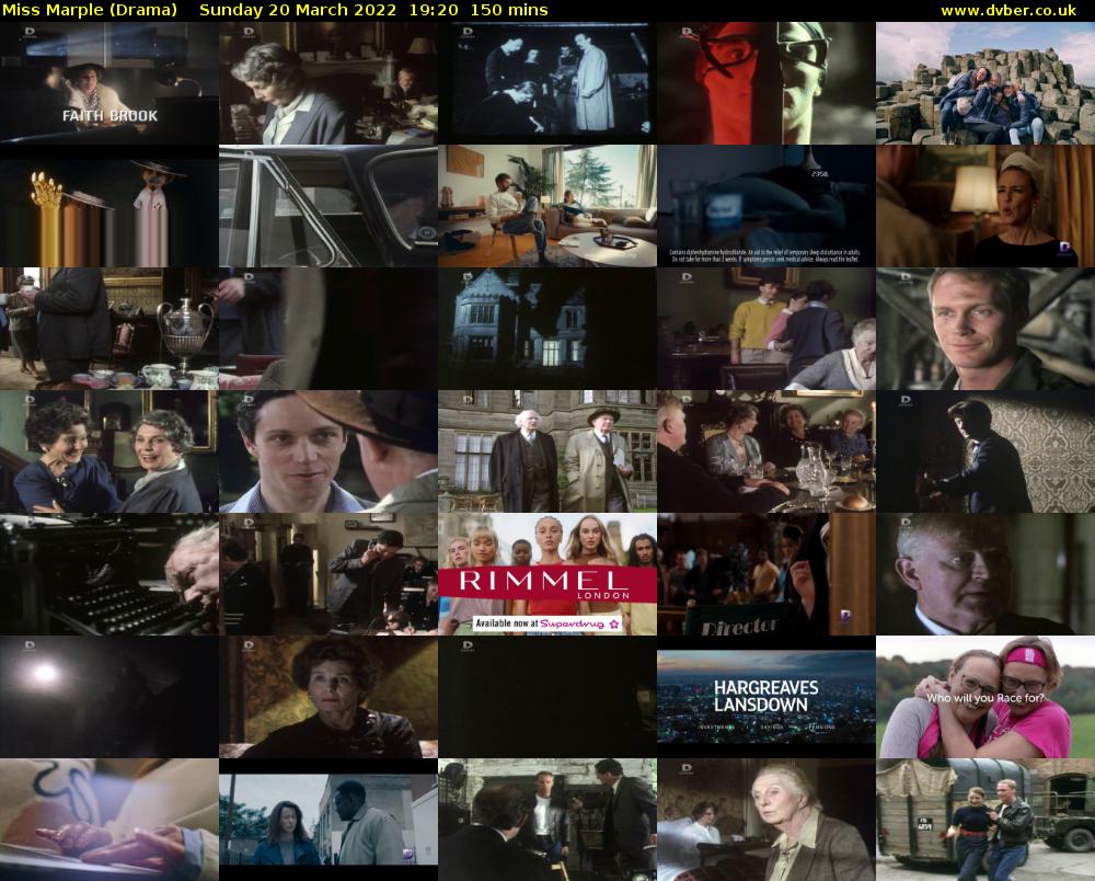 Miss Marple (Drama) Sunday 20 March 2022 19:20 - 21:50