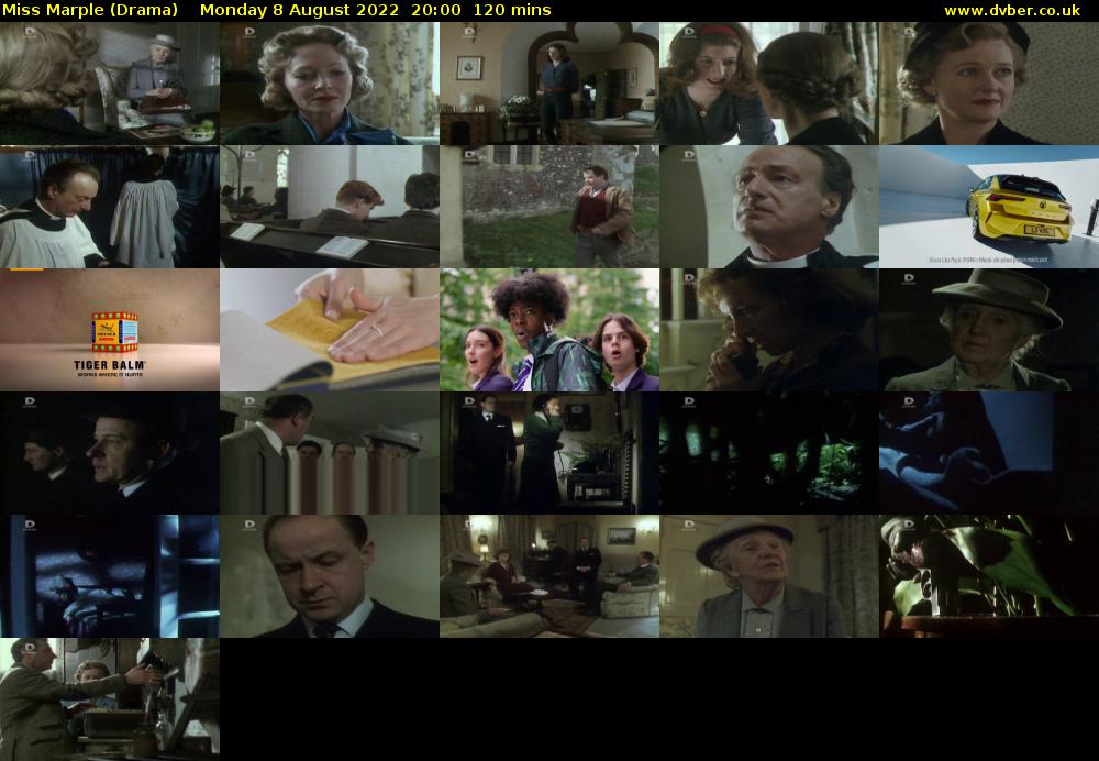 Miss Marple (Drama) Monday 8 August 2022 20:00 - 22:00