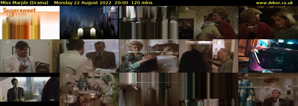 Miss Marple (Drama) Monday 22 August 2022 20:00 - 22:00