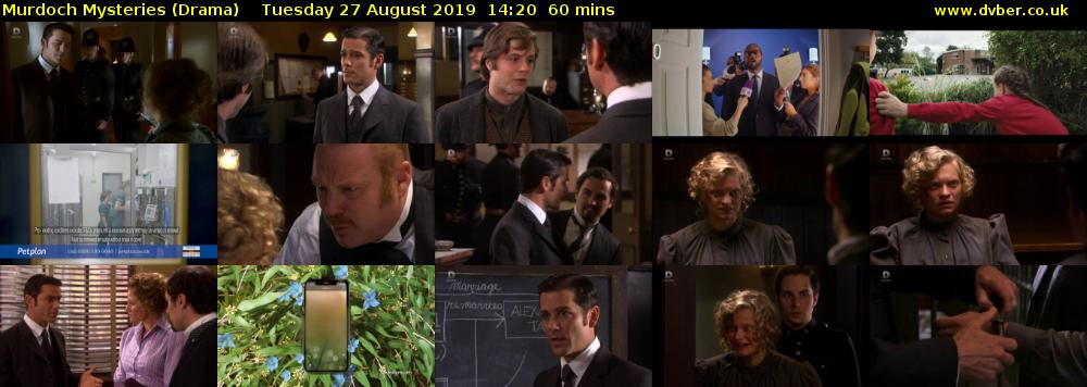 Murdoch Mysteries (Drama) Tuesday 27 August 2019 14:20 - 15:20