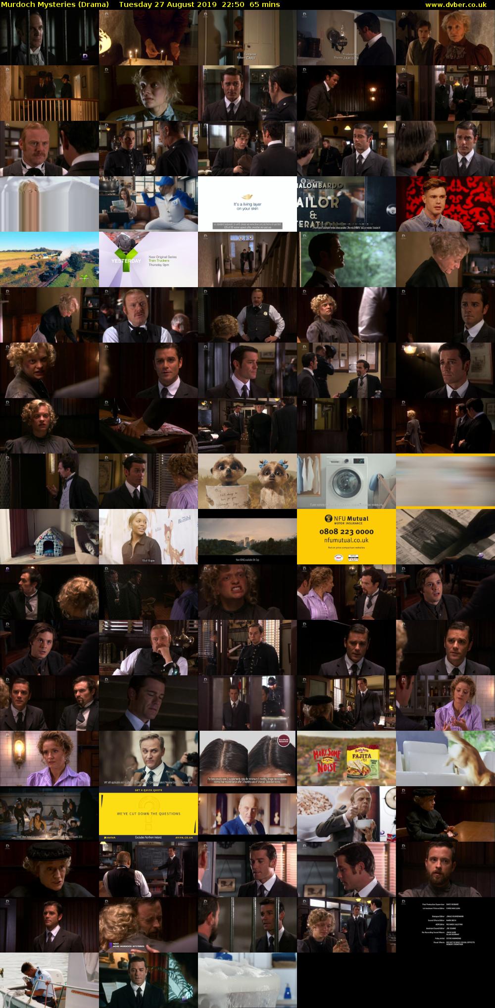 Murdoch Mysteries (Drama) Tuesday 27 August 2019 22:50 - 23:55