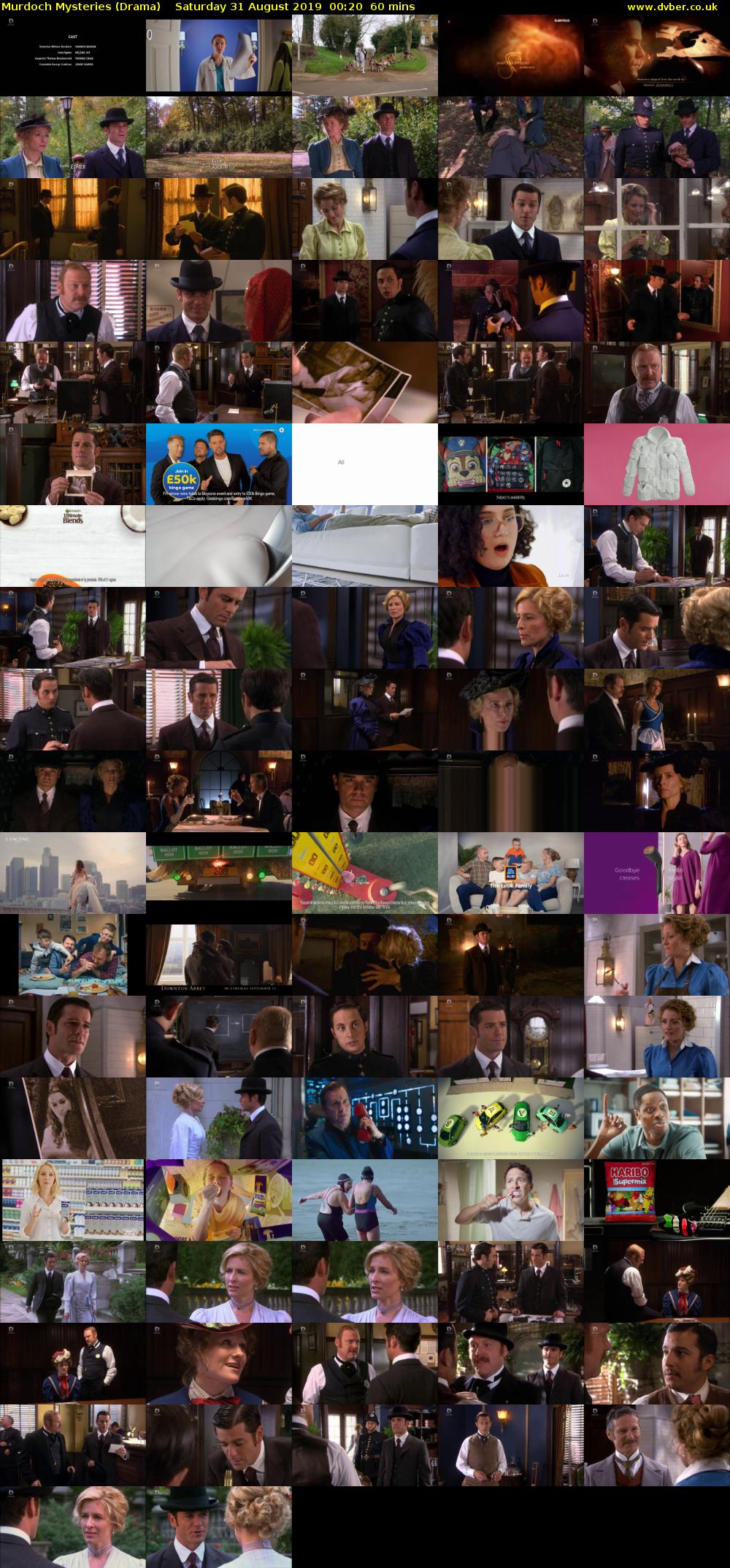 Murdoch Mysteries (Drama) Saturday 31 August 2019 00:20 - 01:20
