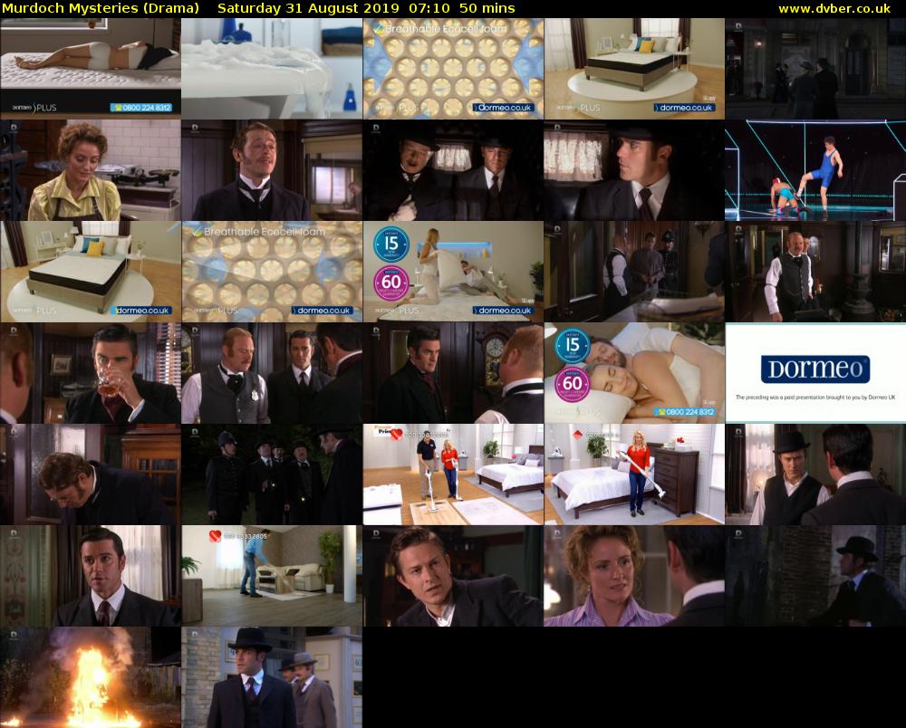 Murdoch Mysteries (Drama) Saturday 31 August 2019 07:10 - 08:00