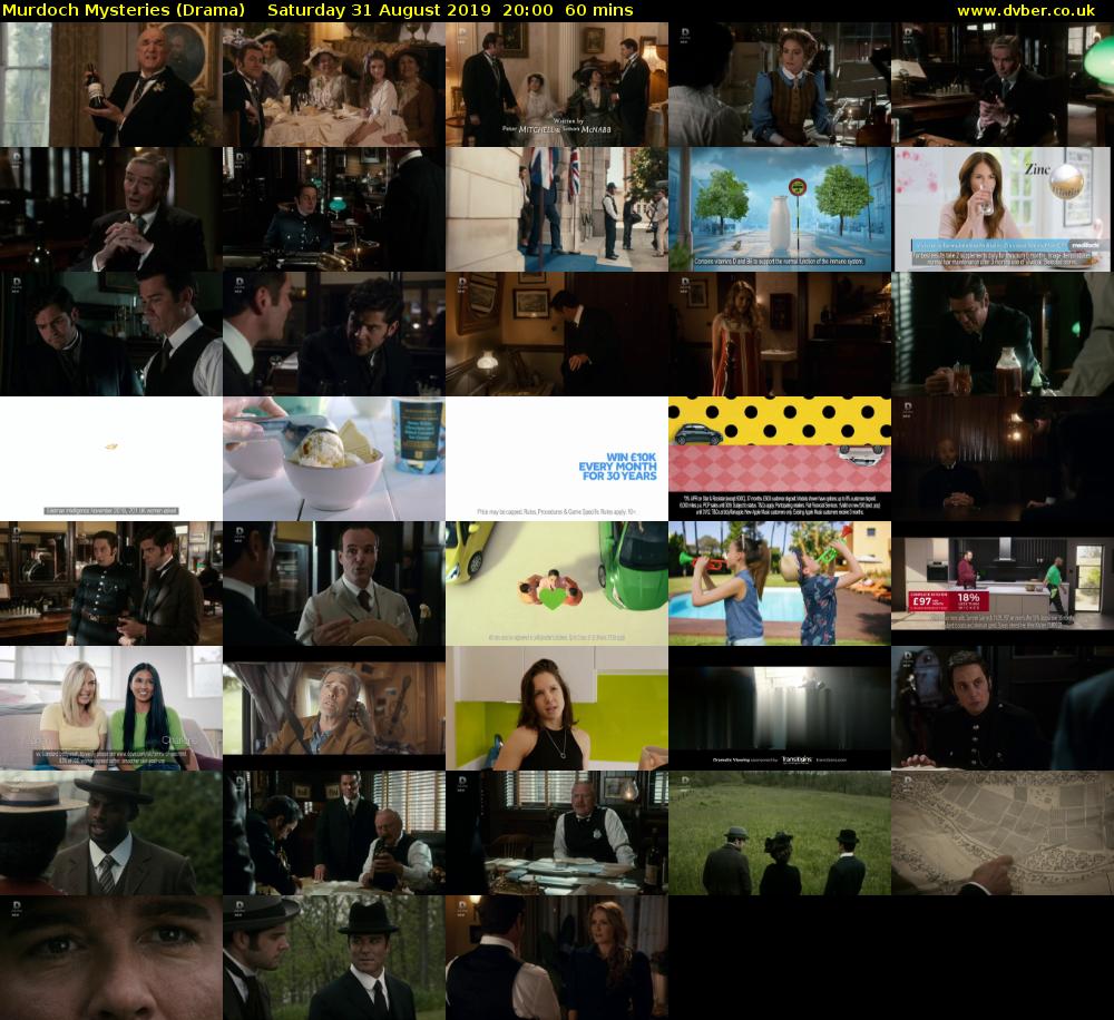Murdoch Mysteries (Drama) Saturday 31 August 2019 20:00 - 21:00