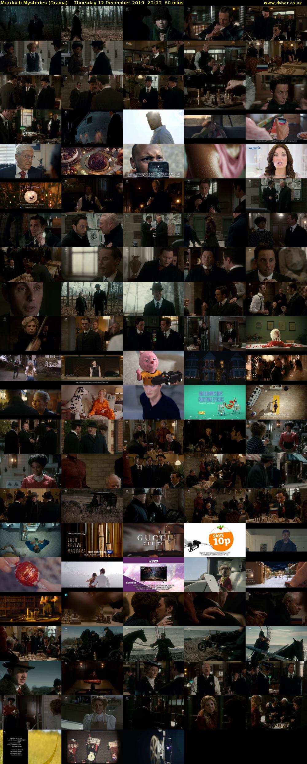 Murdoch Mysteries (Drama) Thursday 12 December 2019 20:00 - 21:00
