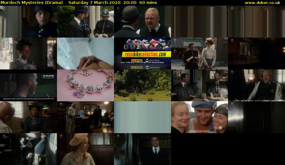 Murdoch Mysteries (Drama) Saturday 7 March 2020 20:00 - 21:00