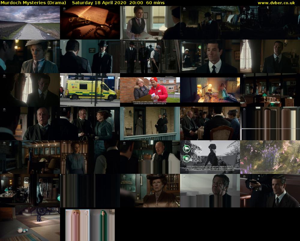 Murdoch Mysteries (Drama) Saturday 18 April 2020 20:00 - 21:00