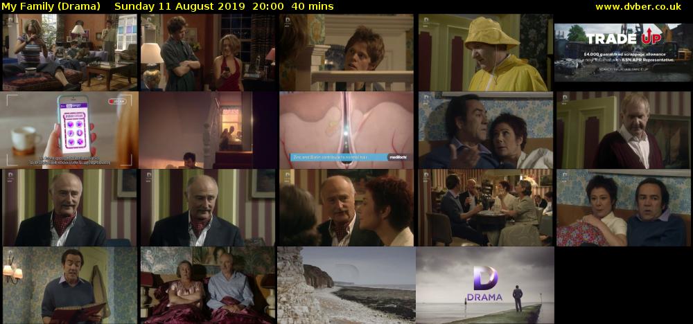My Family (Drama) Sunday 11 August 2019 20:00 - 20:40