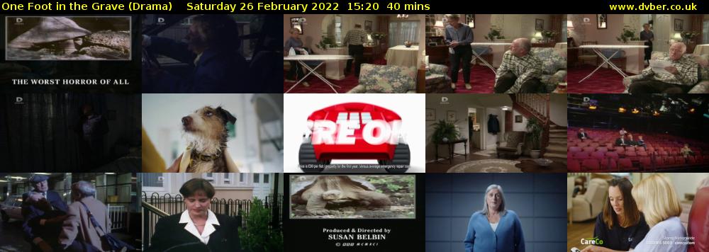 One Foot in the Grave (Drama) Saturday 26 February 2022 15:20 - 16:00