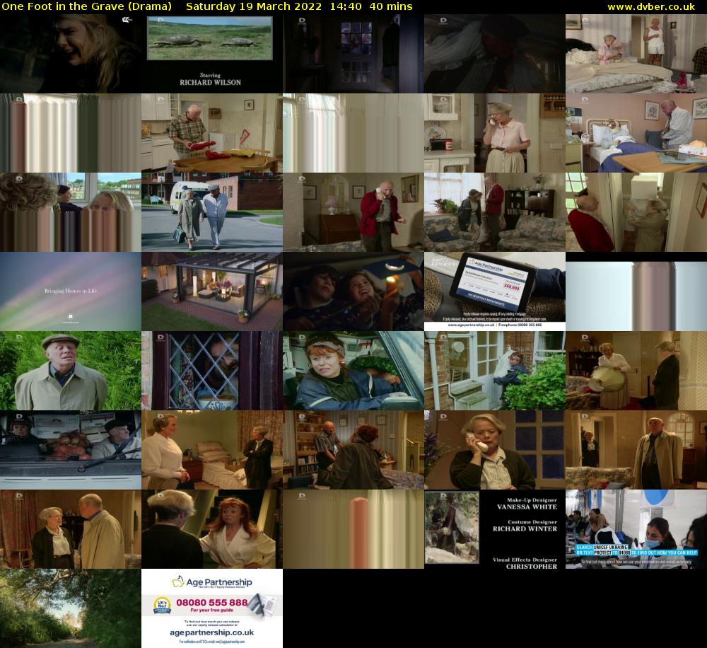 One Foot in the Grave (Drama) Saturday 19 March 2022 14:40 - 15:20