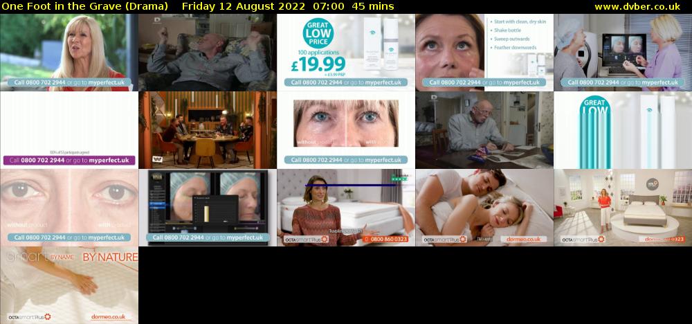 One Foot in the Grave (Drama) Friday 12 August 2022 07:00 - 07:45