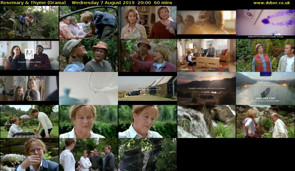 Rosemary & Thyme (Drama) Wednesday 7 August 2019 20:00 - 21:00