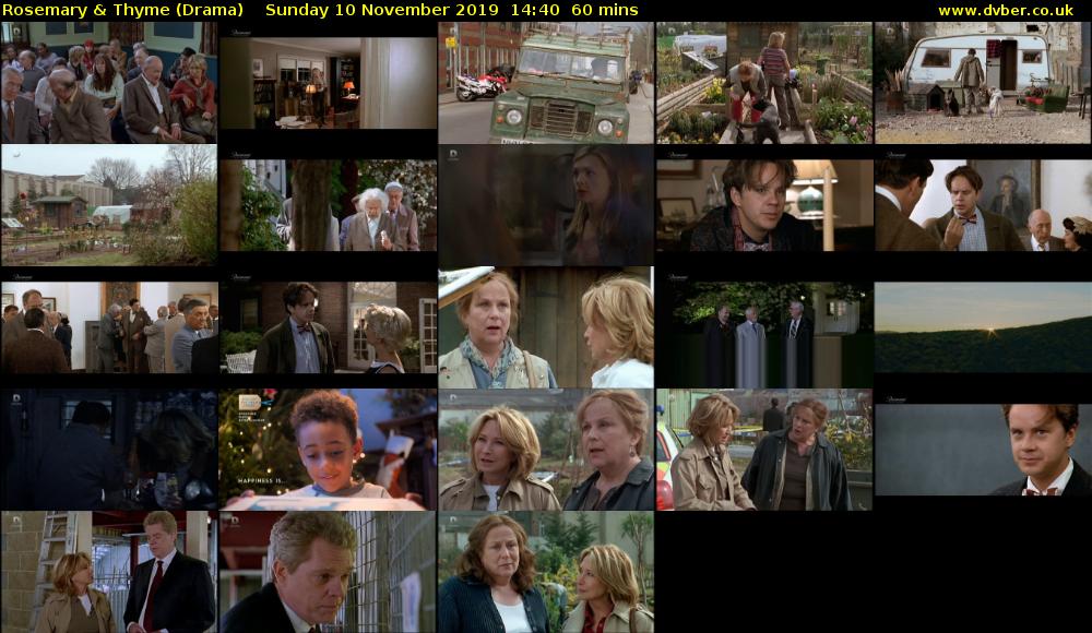 Rosemary & Thyme (Drama) Sunday 10 November 2019 14:40 - 15:40