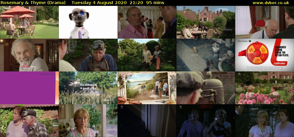 Rosemary & Thyme (Drama) Tuesday 4 August 2020 21:20 - 22:55