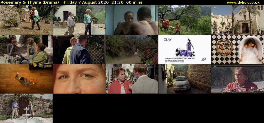 Rosemary & Thyme (Drama) Friday 7 August 2020 21:20 - 22:20