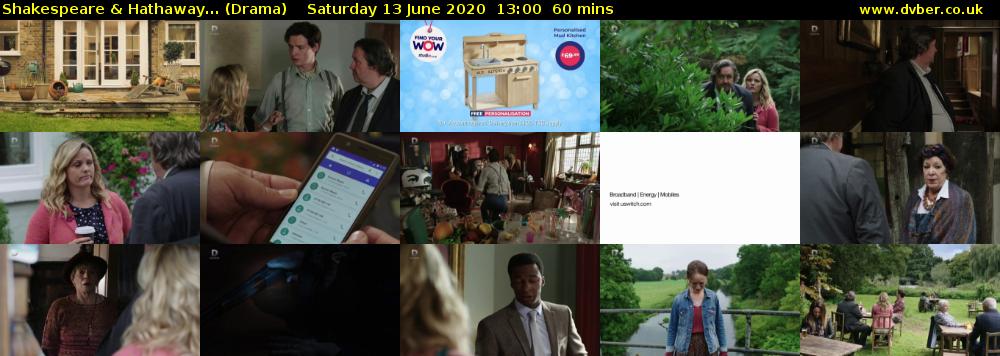 Shakespeare & Hathaway... (Drama) Saturday 13 June 2020 13:00 - 14:00