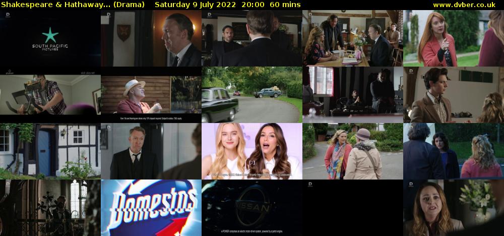 Shakespeare & Hathaway... (Drama) Saturday 9 July 2022 20:00 - 21:00