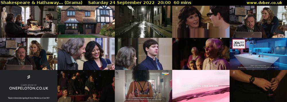 Shakespeare & Hathaway... (Drama) Saturday 24 September 2022 20:00 - 21:00