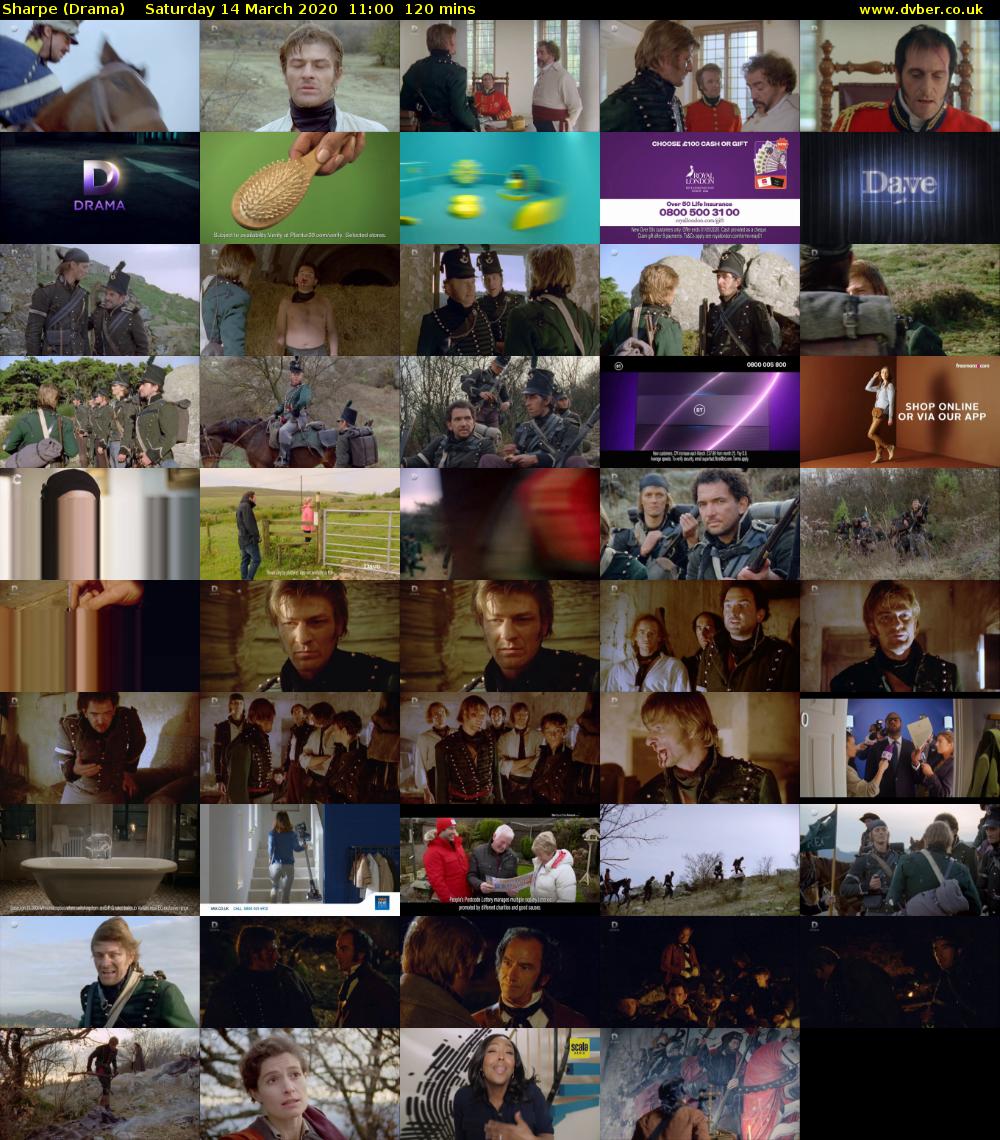 Sharpe (Drama) Saturday 14 March 2020 11:00 - 13:00
