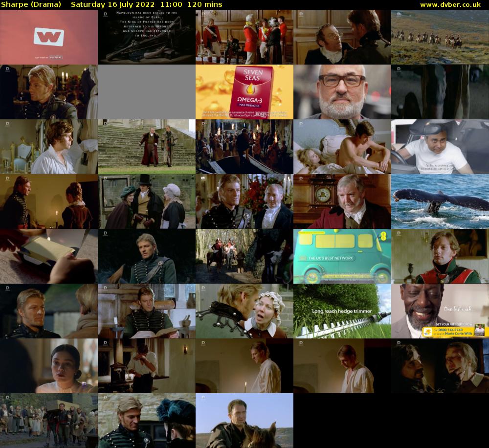 Sharpe (Drama) Saturday 16 July 2022 11:00 - 13:00