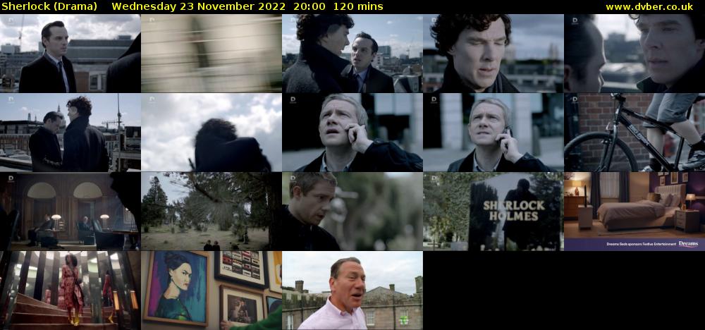 Sherlock (Drama) Wednesday 23 November 2022 20:00 - 22:00
