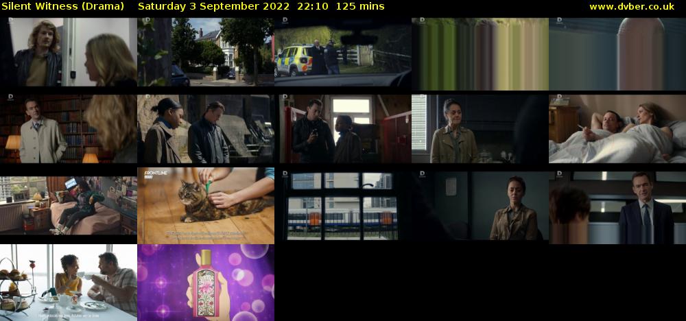 Silent Witness (Drama) Saturday 3 September 2022 22:10 - 00:15
