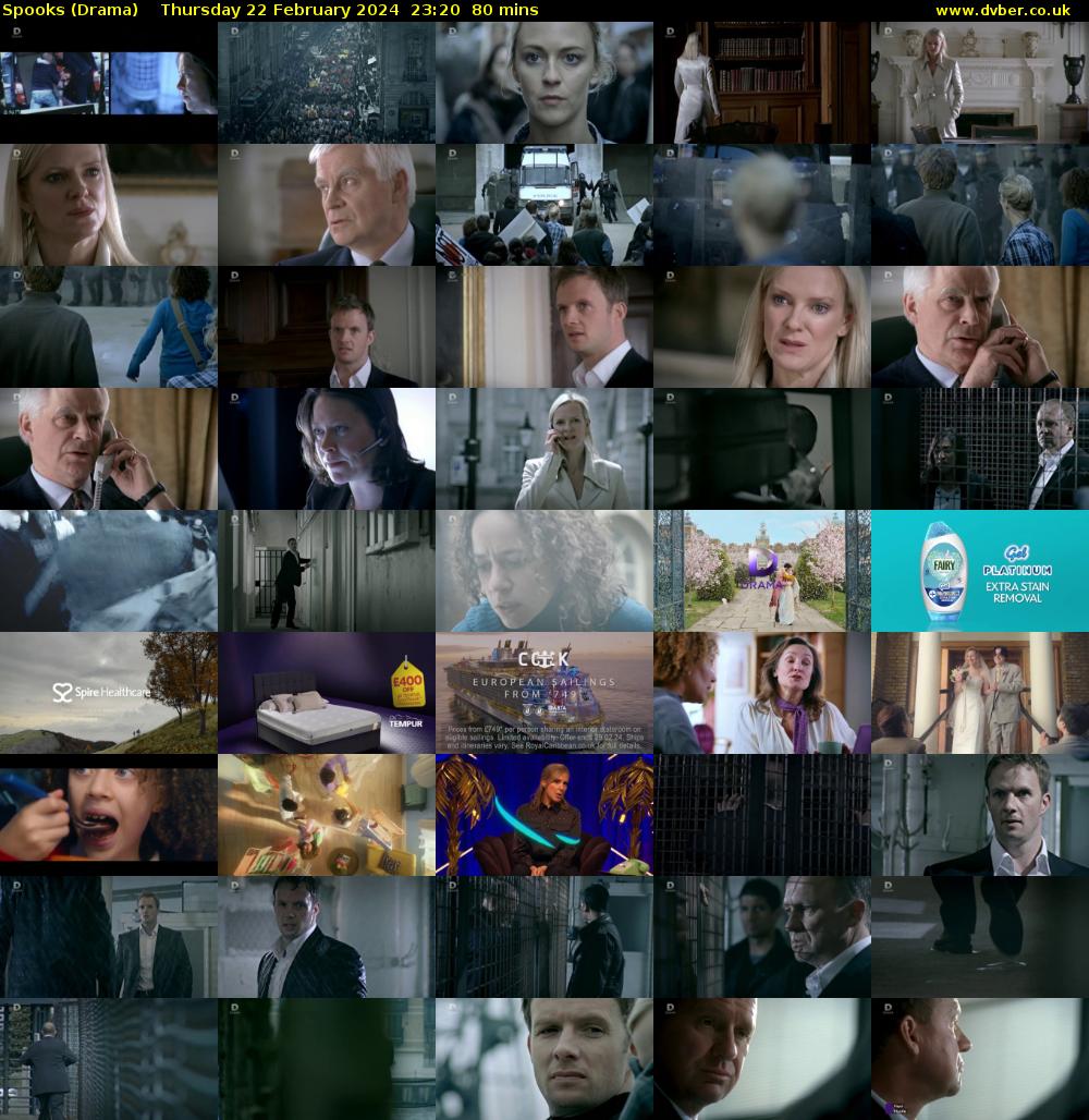 Spooks (Drama) Thursday 22 February 2024 23:20 - 00:40