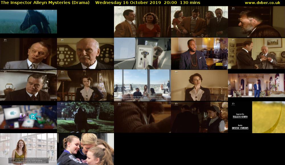 The Inspector Alleyn Mysteries (Drama) Wednesday 16 October 2019 20:00 - 22:10