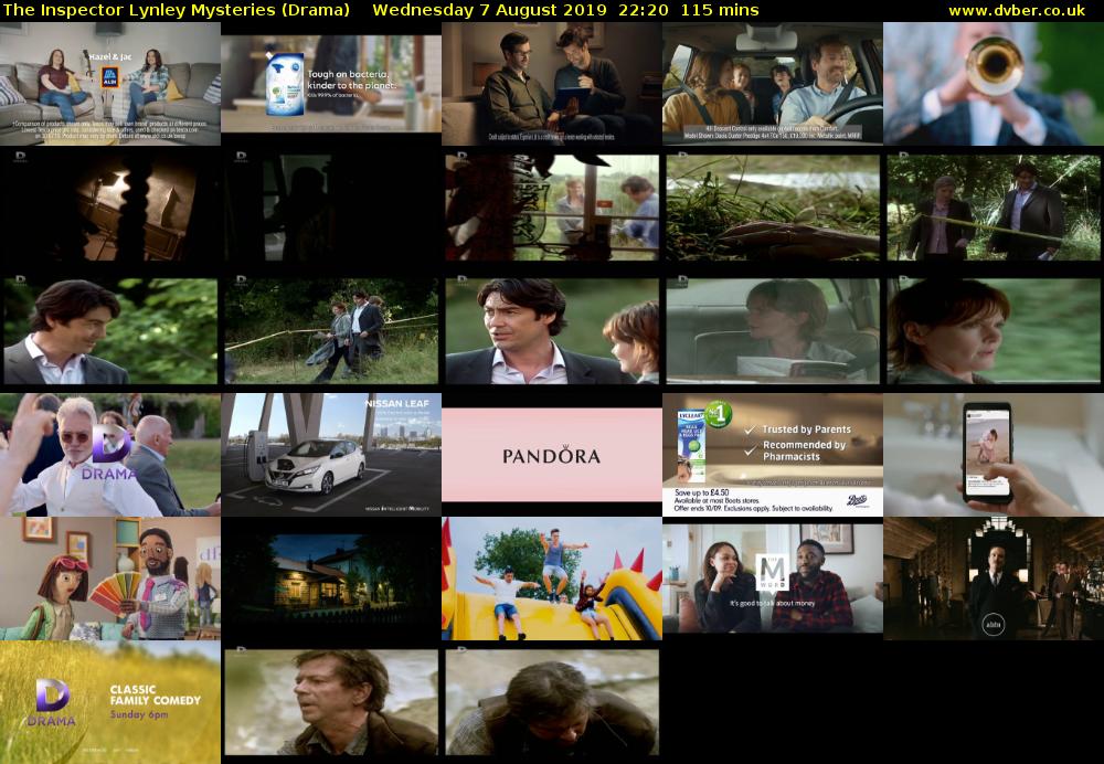 The Inspector Lynley Mysteries (Drama) Wednesday 7 August 2019 22:20 - 00:15