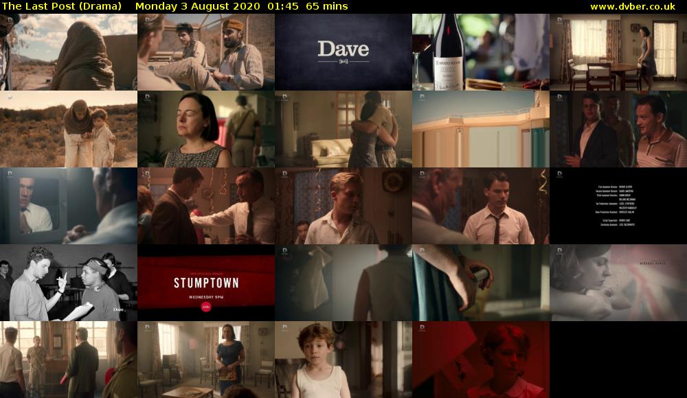 The Last Post (Drama) Monday 3 August 2020 01:45 - 02:50