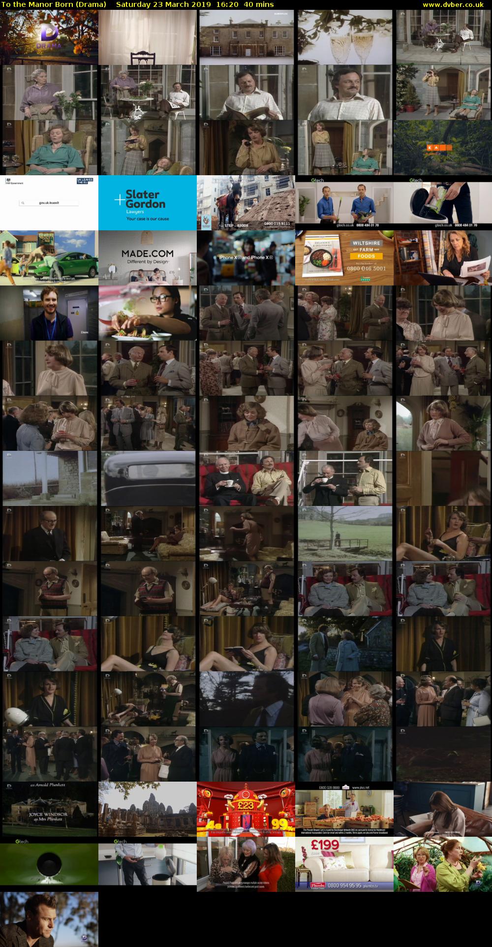 To the Manor Born (Drama) Saturday 23 March 2019 16:20 - 17:00