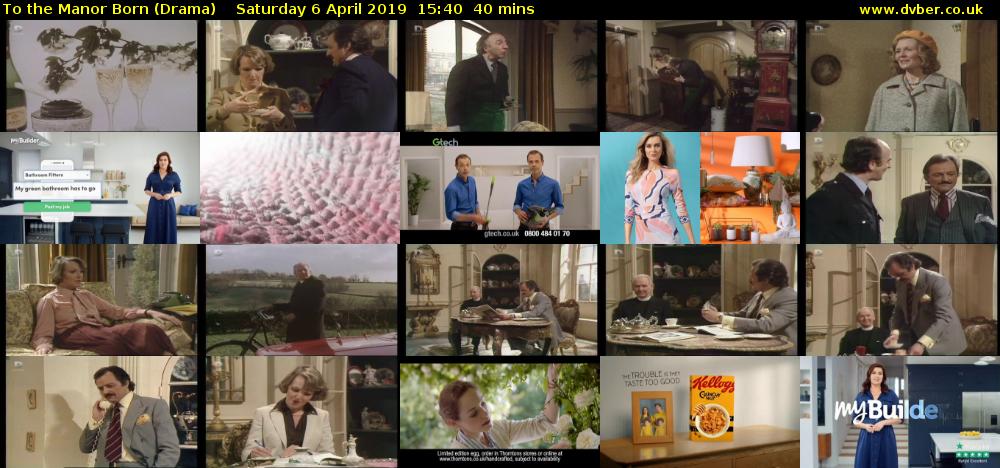 To the Manor Born (Drama) Saturday 6 April 2019 15:40 - 16:20