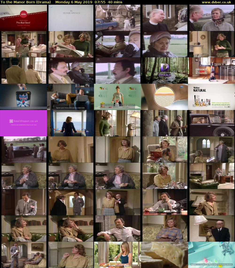 To the Manor Born (Drama) Monday 6 May 2019 07:55 - 08:35