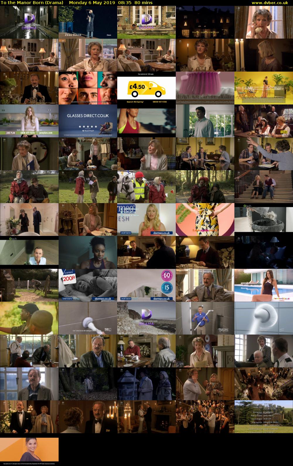 To the Manor Born (Drama) Monday 6 May 2019 08:35 - 09:55