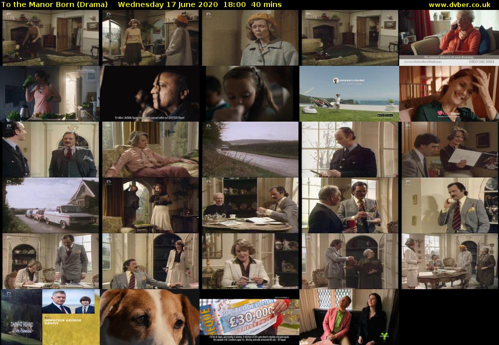 To the Manor Born (Drama) Wednesday 17 June 2020 18:00 - 18:40